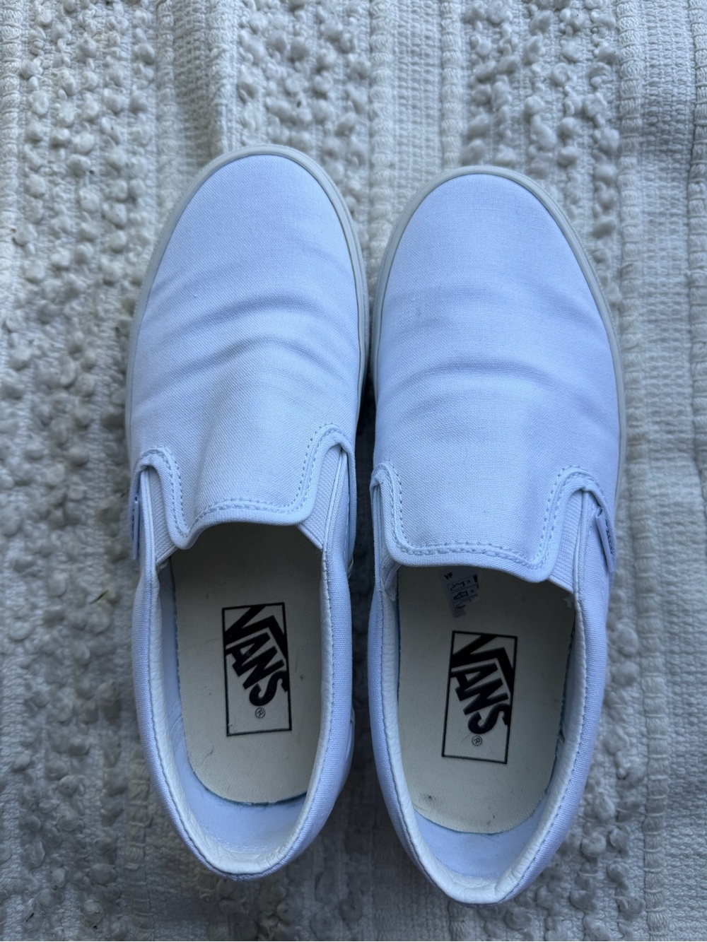 Vans Kids White Slip-On Canvas Sneakers